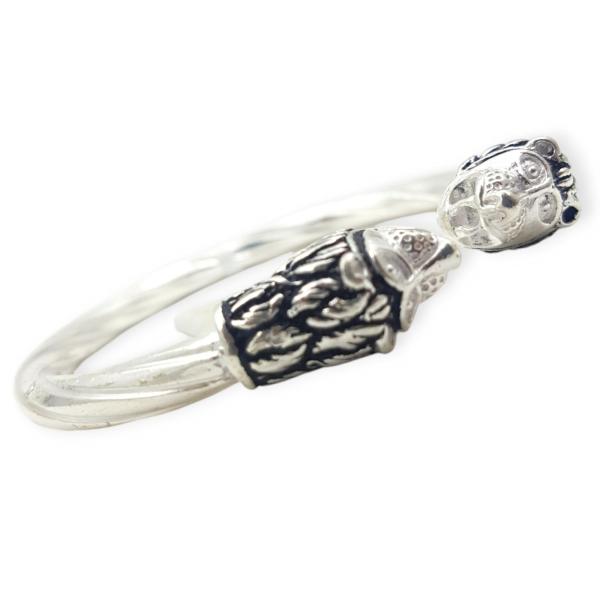 925 Sterling Silver Gents Kara with Sher Mukh and Beautiful Design